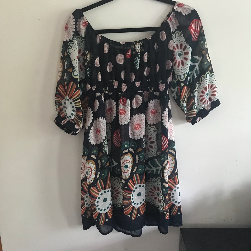 Transparent floral dress